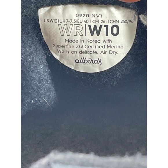 Allbirds Wool Runners Blue Lightweight AThletic Running Shoes Womens Size 10 - Picture 7 of 8